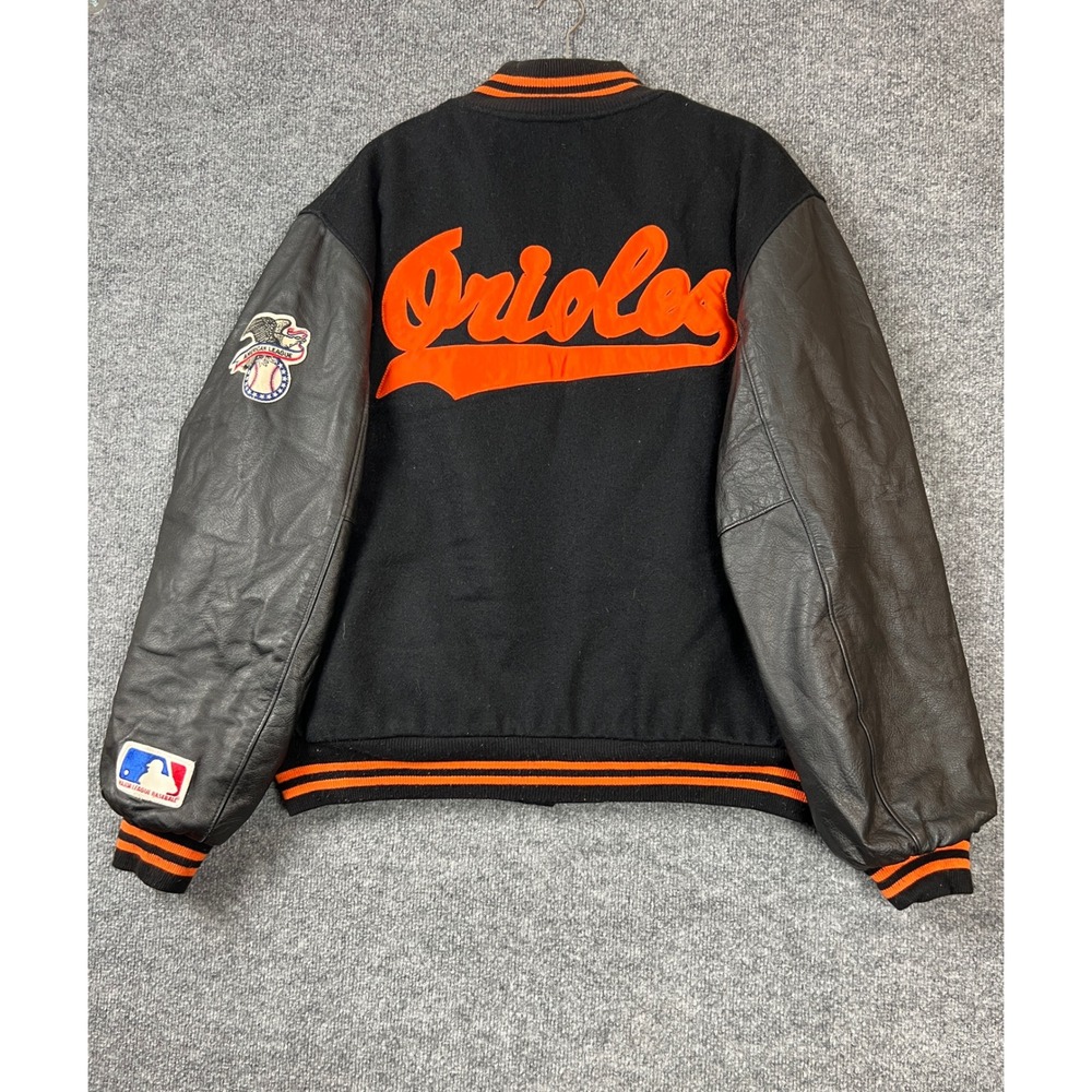 Vintage Baltimore Orioles Varsity Jacket Men‎ XL Black Orange MLB Wool Leather - Picture 6 of 8